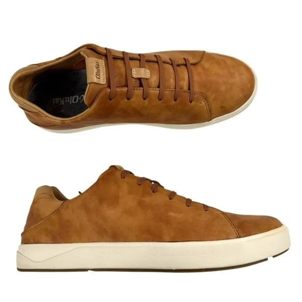 Olukai Lae’ahi Li’ili Nubuck Leather Lace-up Sneakers Men’s Size 13